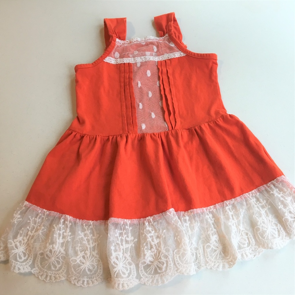 Jelly the Pug, Orange Ambre cotton sundress